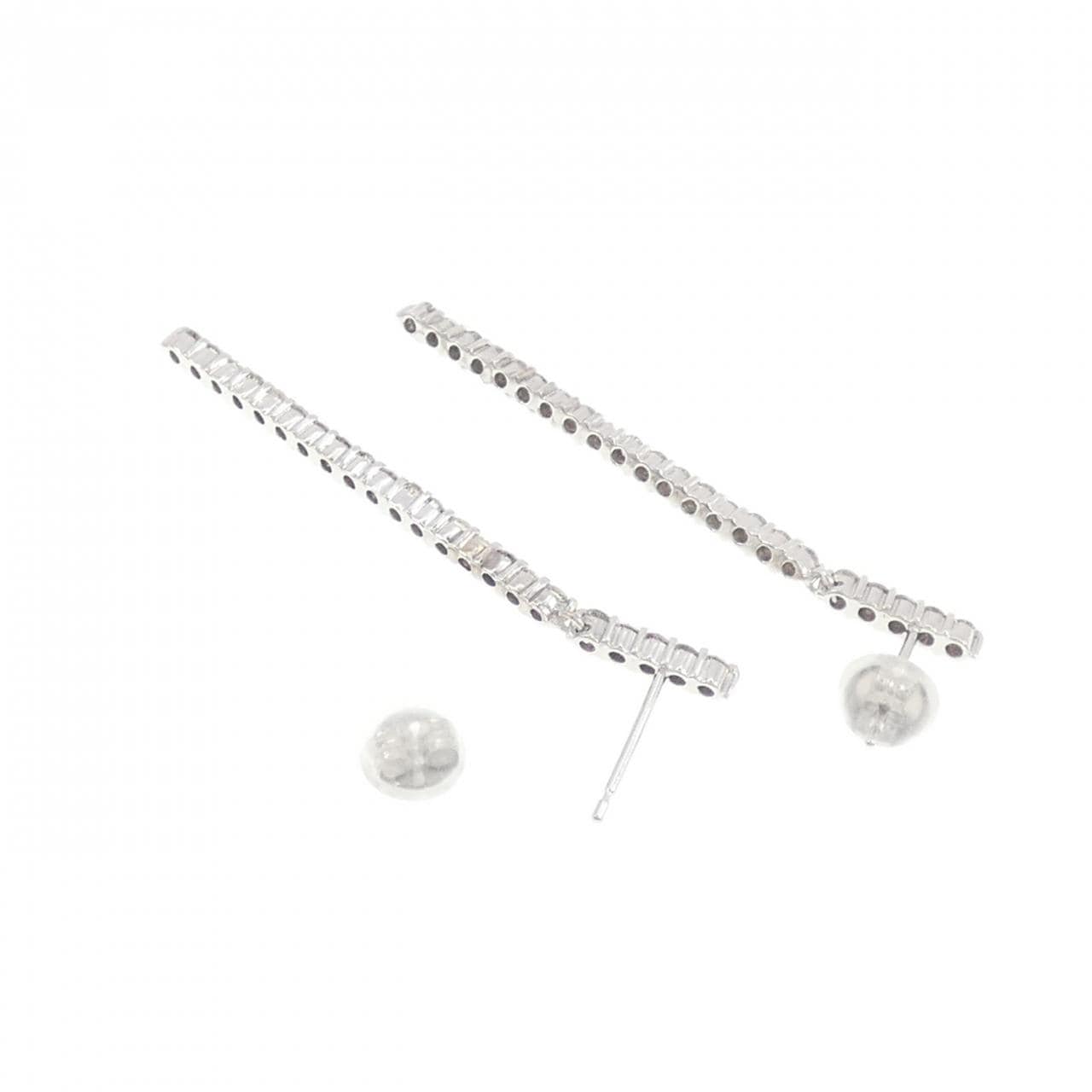 K18WG ダイヤモンド ピアス 1.0CT