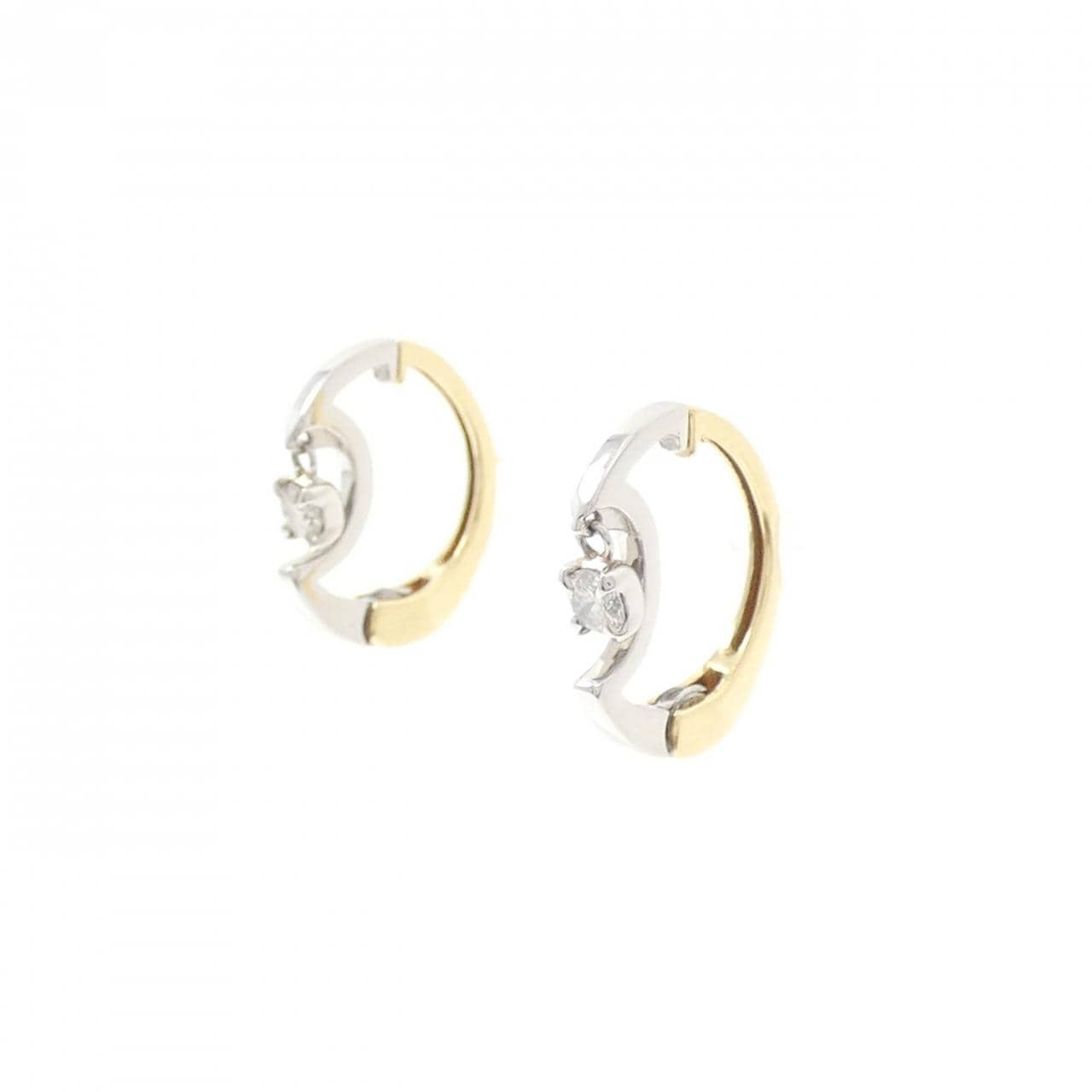 K18YG/PT900 ダイヤモンド イヤリング 0.10CT