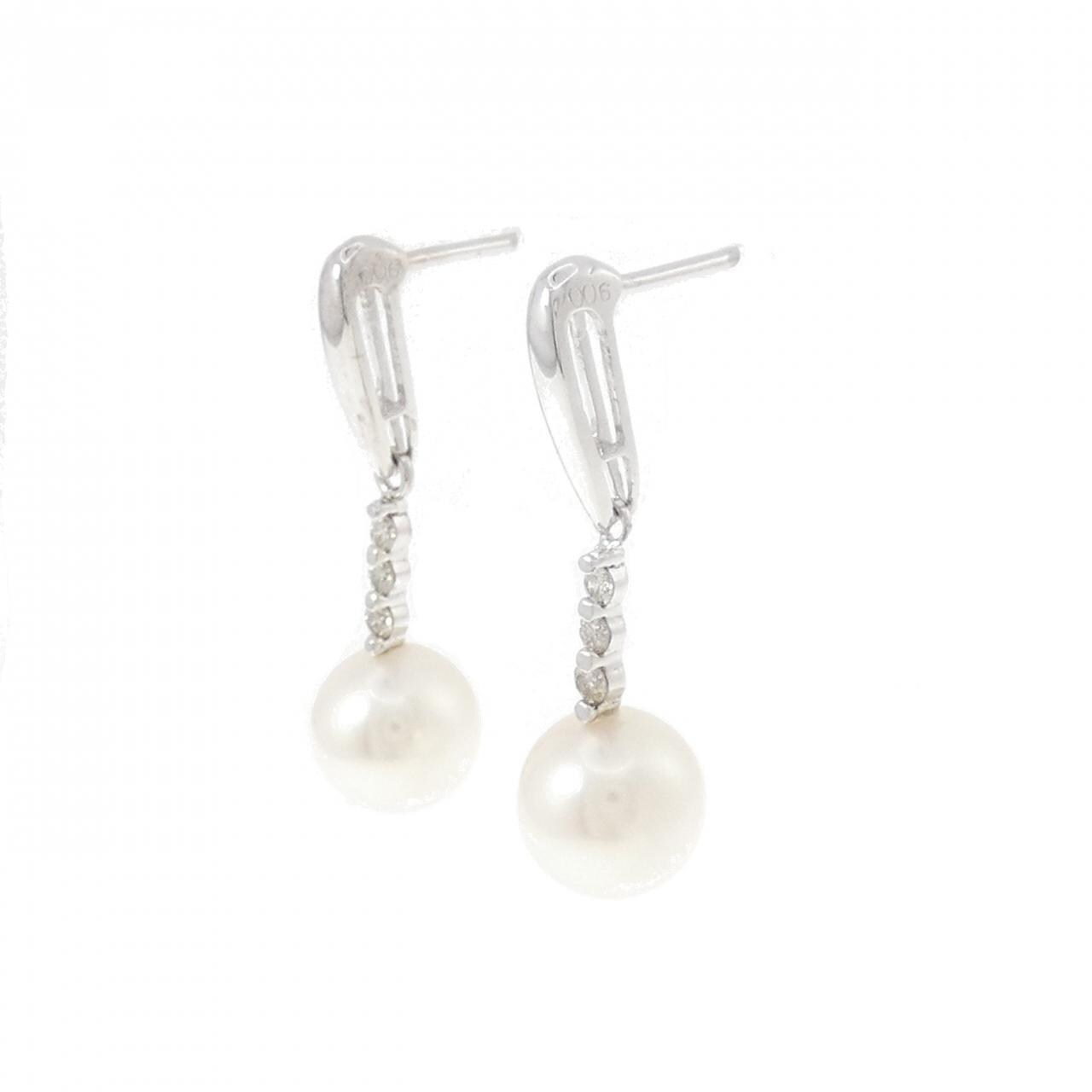 K18WG アコヤパール ピアス 7.6mm