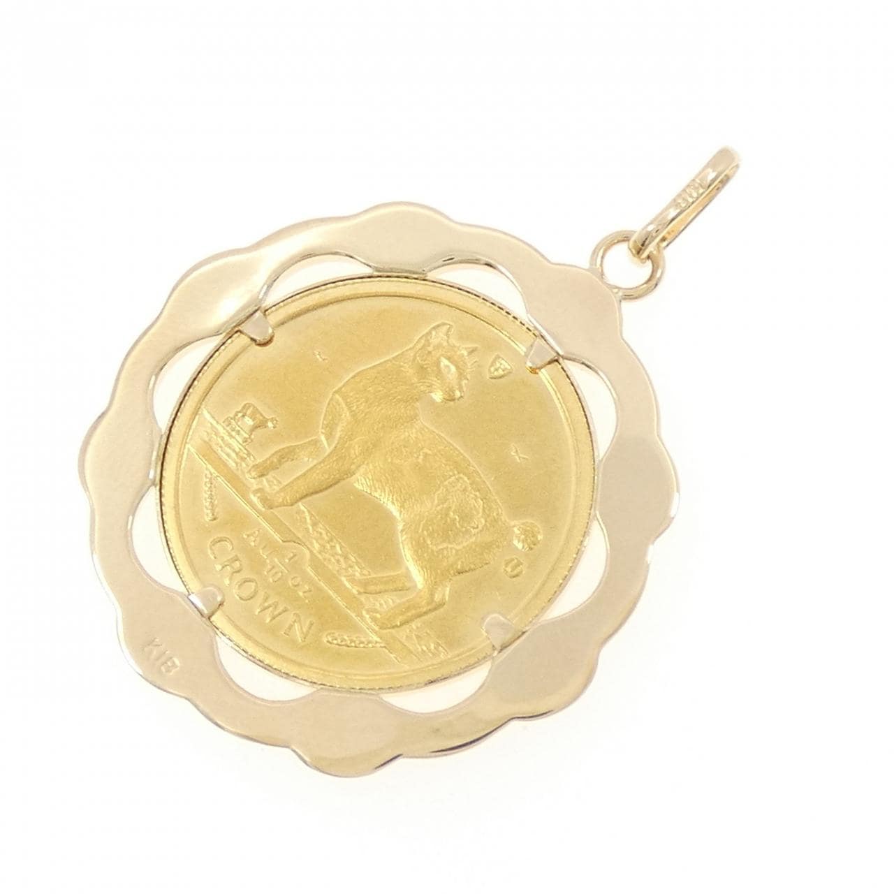 K18YG (frame) coin pendant