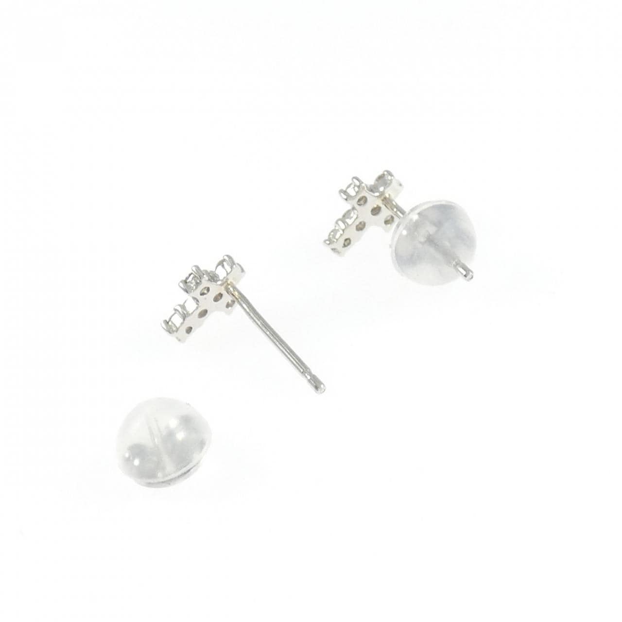 PT900 クロス ダイヤモンド ピアス 0.12CT