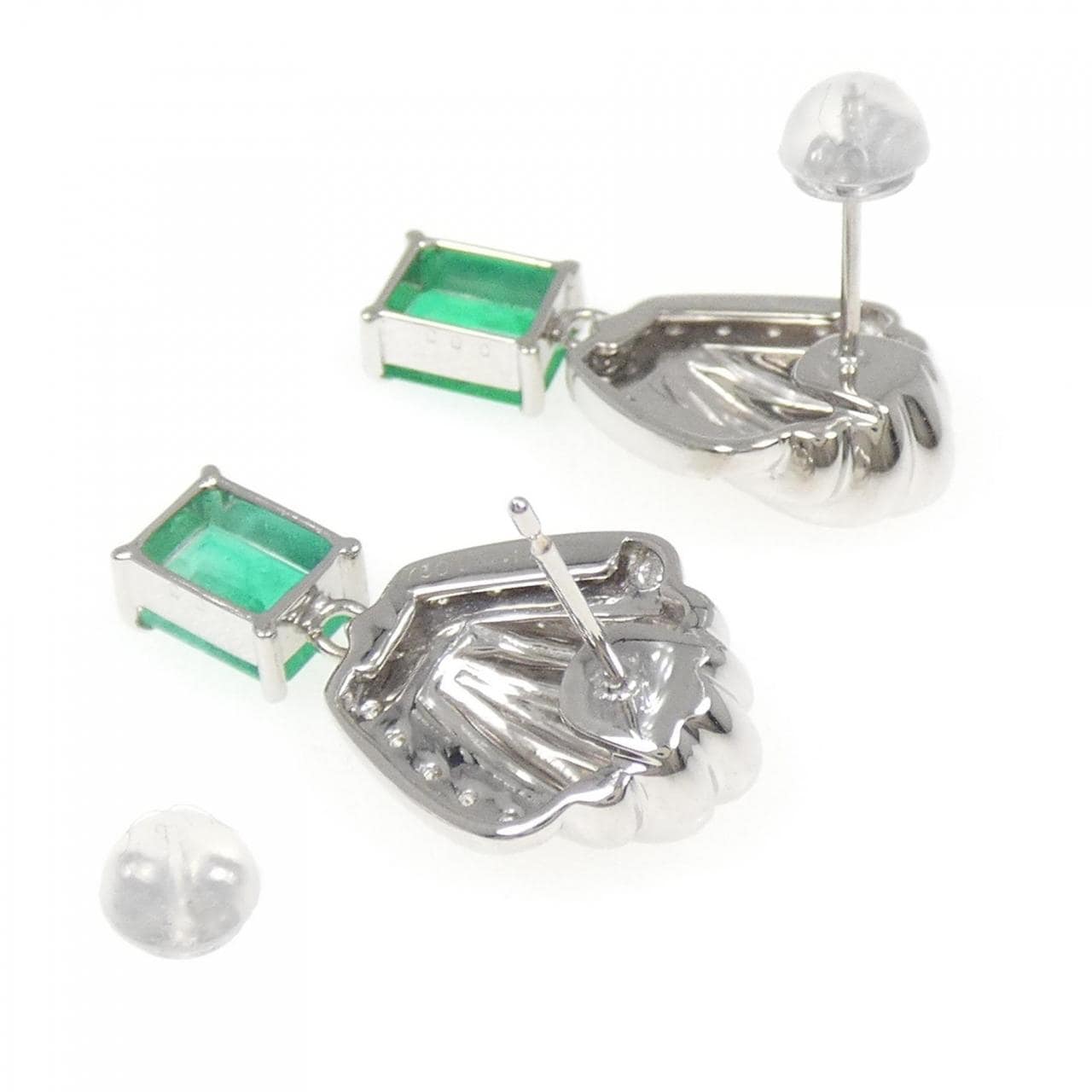 K18WG エメラルド ピアス 1.88CT