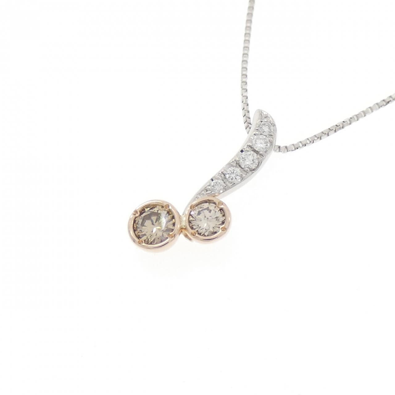 K18PG/PT950/PT850 ダイヤモンド ネックレス 0.16CT