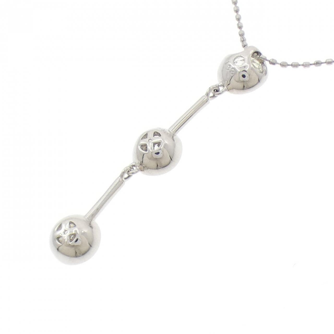PT900/PT850 スリーストーン ダイヤモンド ネックレス 1.82CT