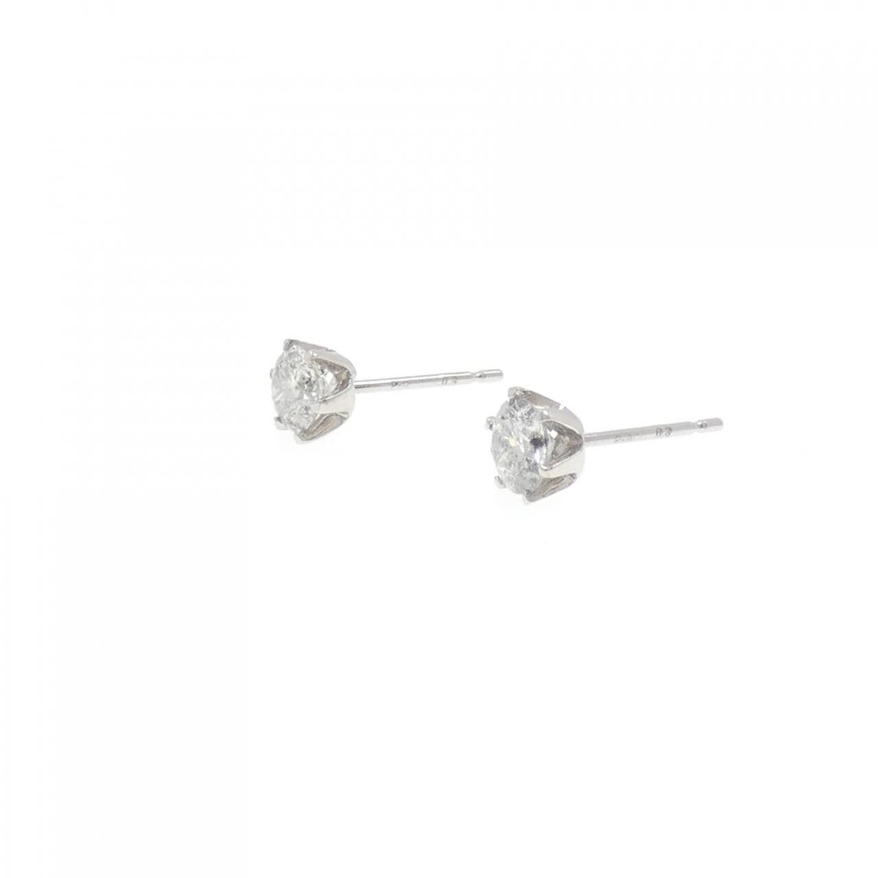PT900 ソリティア ダイヤモンド ピアス 0.6CT