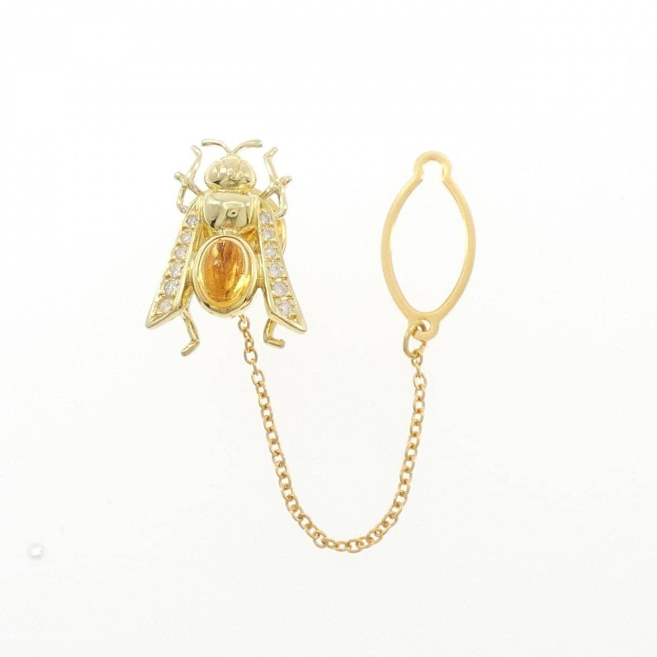 K18YG シトリン ブローチ