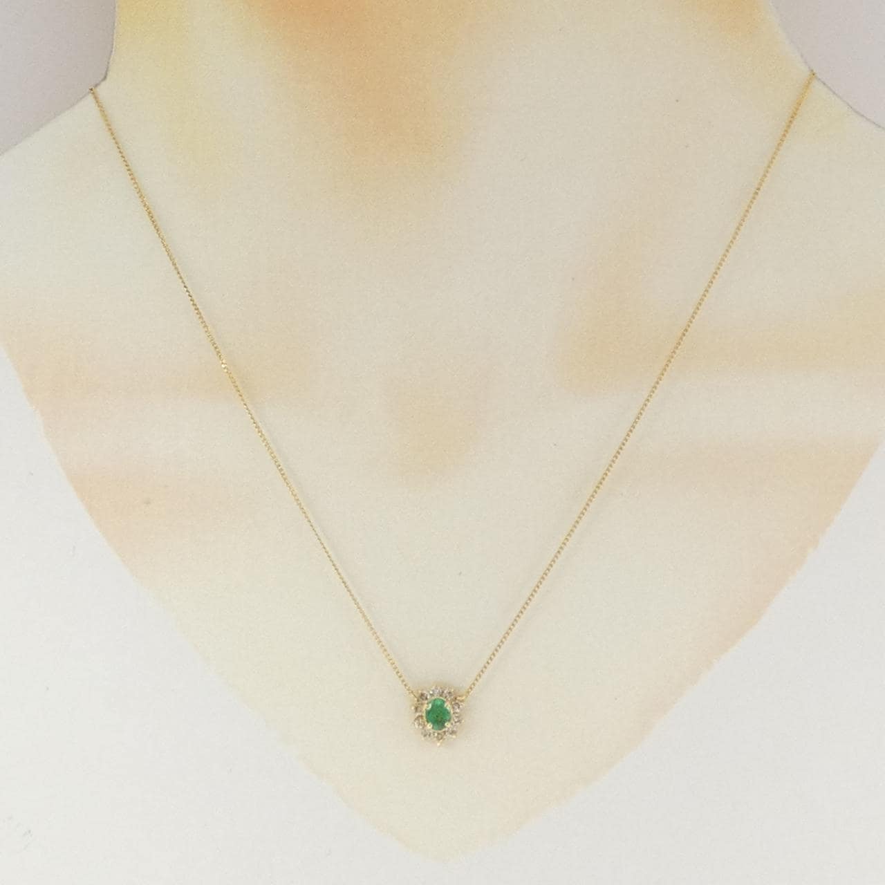 K18YG エメラルド ネックレス 0.29CT