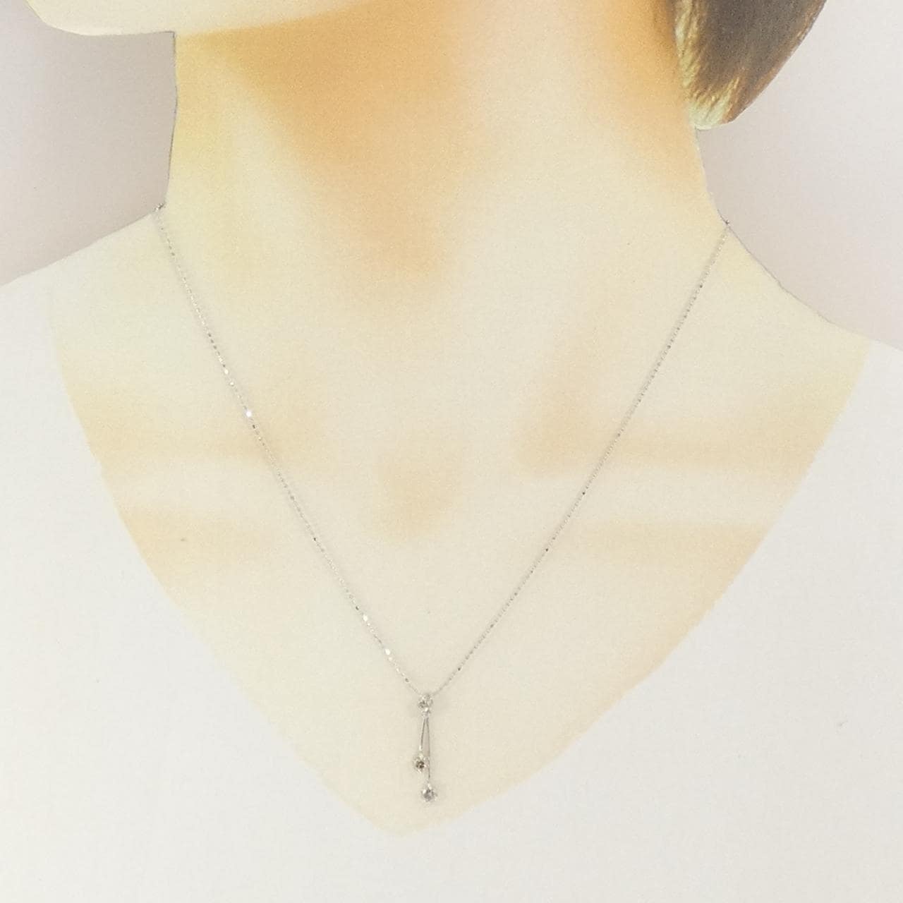 K18WG ダイヤモンド ネックレス 0.35CT