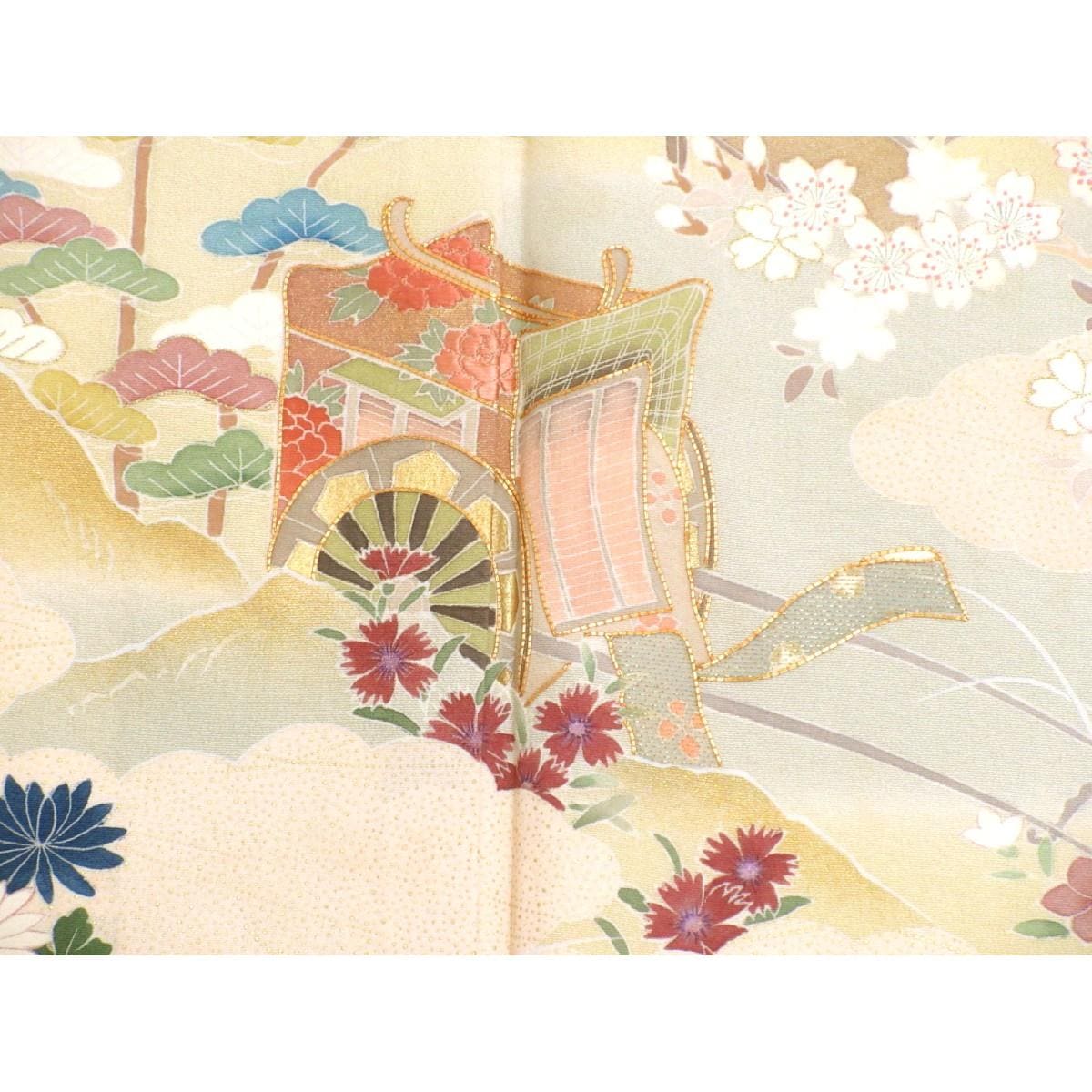 訪問着　友禅金彩加工　刺繍入り