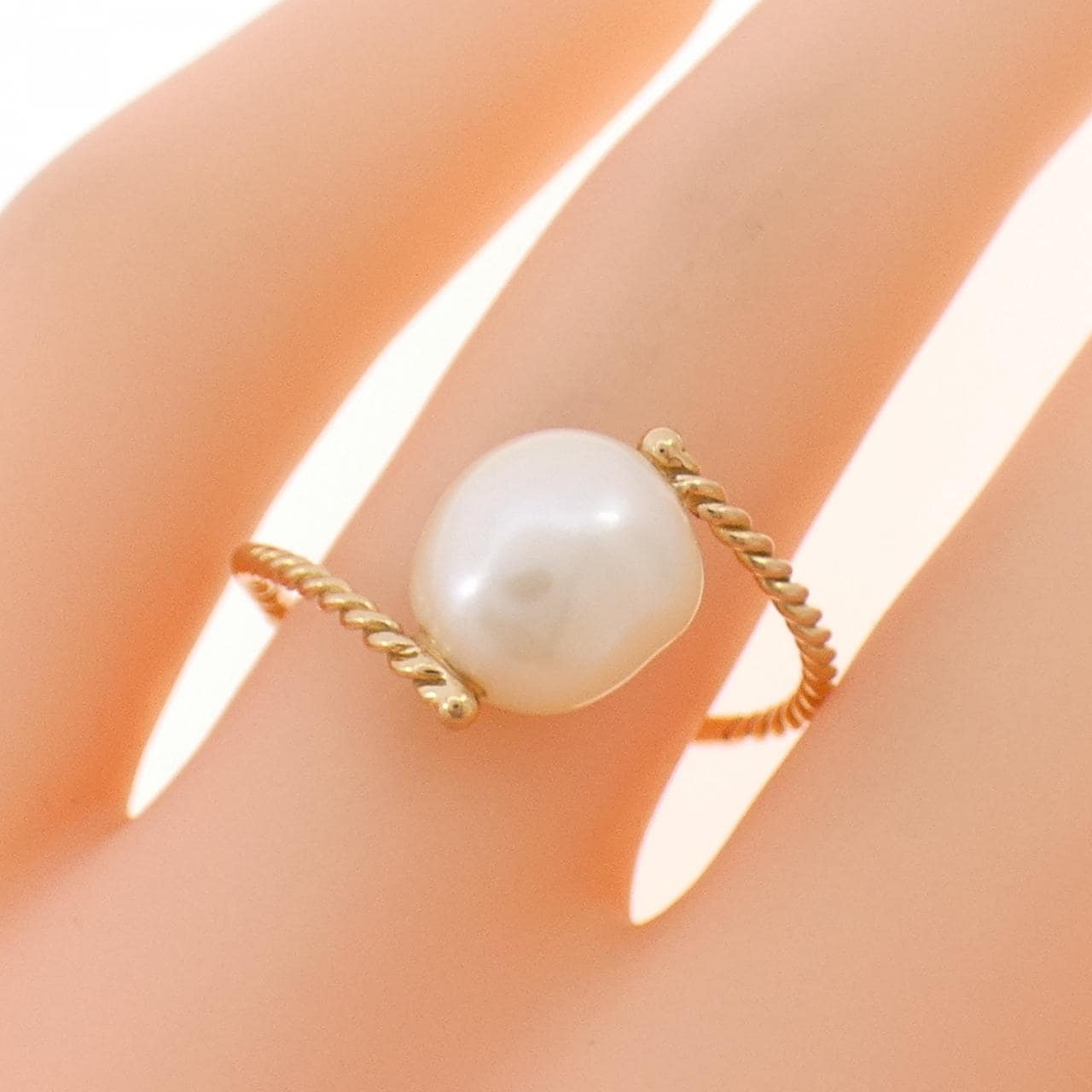 K18PG淡水珍珠戒指