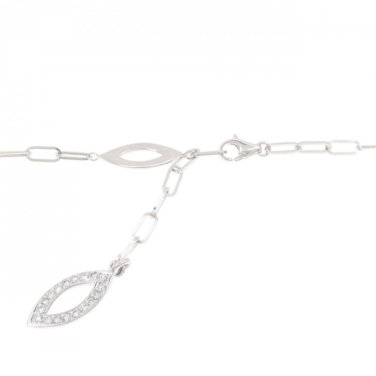 K18WG ダイヤモンド ネックレス 0.18CT