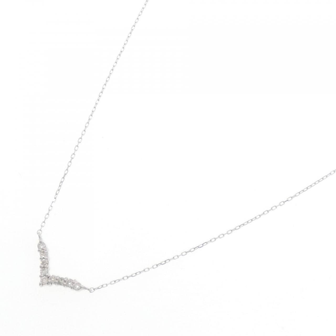 【新品】K18WG ダイヤモンド ネックレス 0.10CT