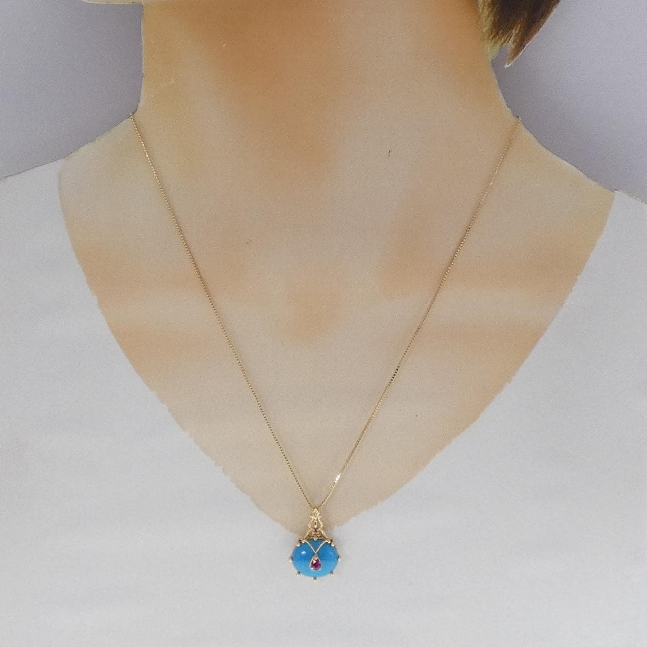 K18YG カラーストーン ネックレス