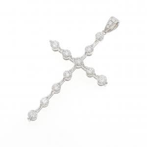 PT900 クロス ダイヤモンド ペンダント 3.02CT