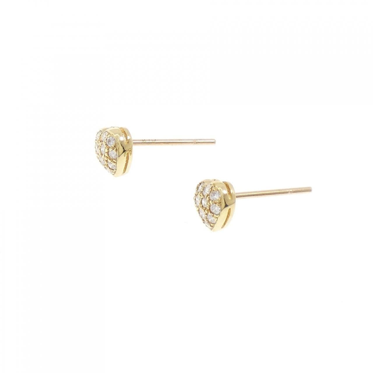 K18YG heart Diamond earrings