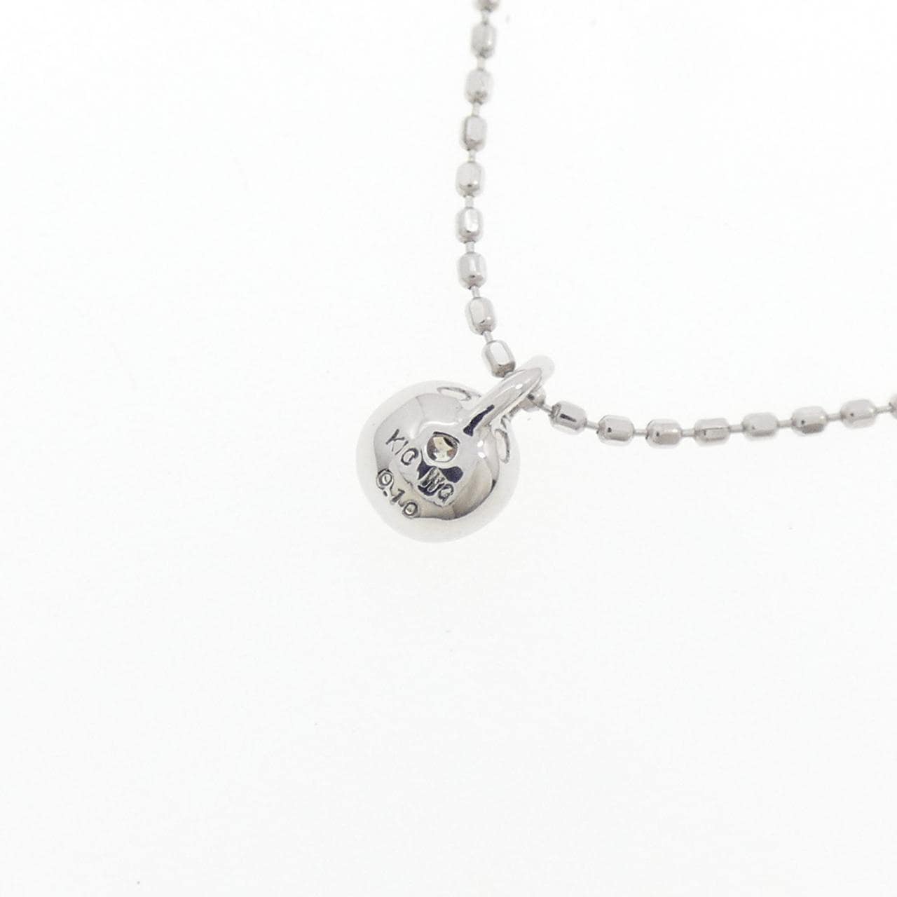 K10WG ソリティア ダイヤモンド ネックレス 0.10CT