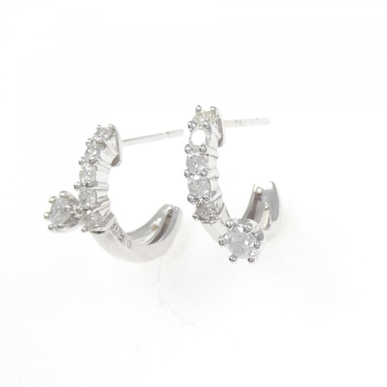 K14WG ダイヤモンド ピアス 0.40CT