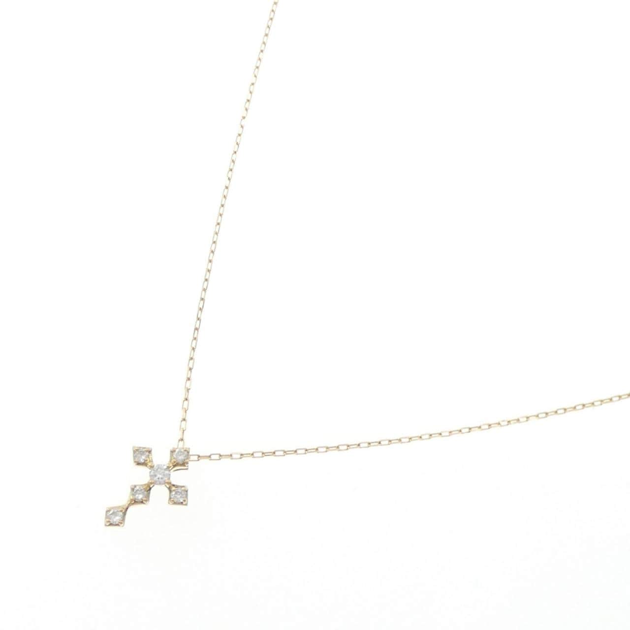 K18YG クロス ダイヤモンド ネックレス 0.10CT