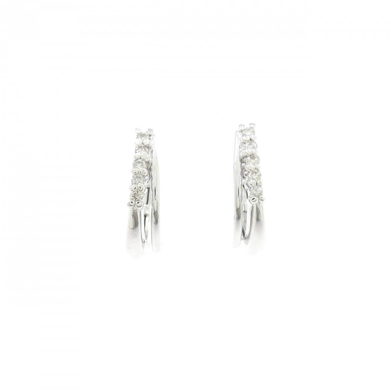 K18WG ダイヤモンド ピアス 0.08CT