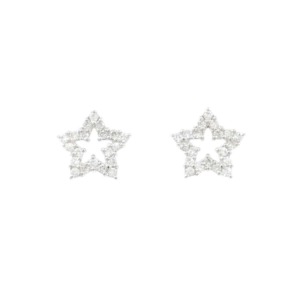 PT900 スター ダイヤモンド ピアス 0.34CT