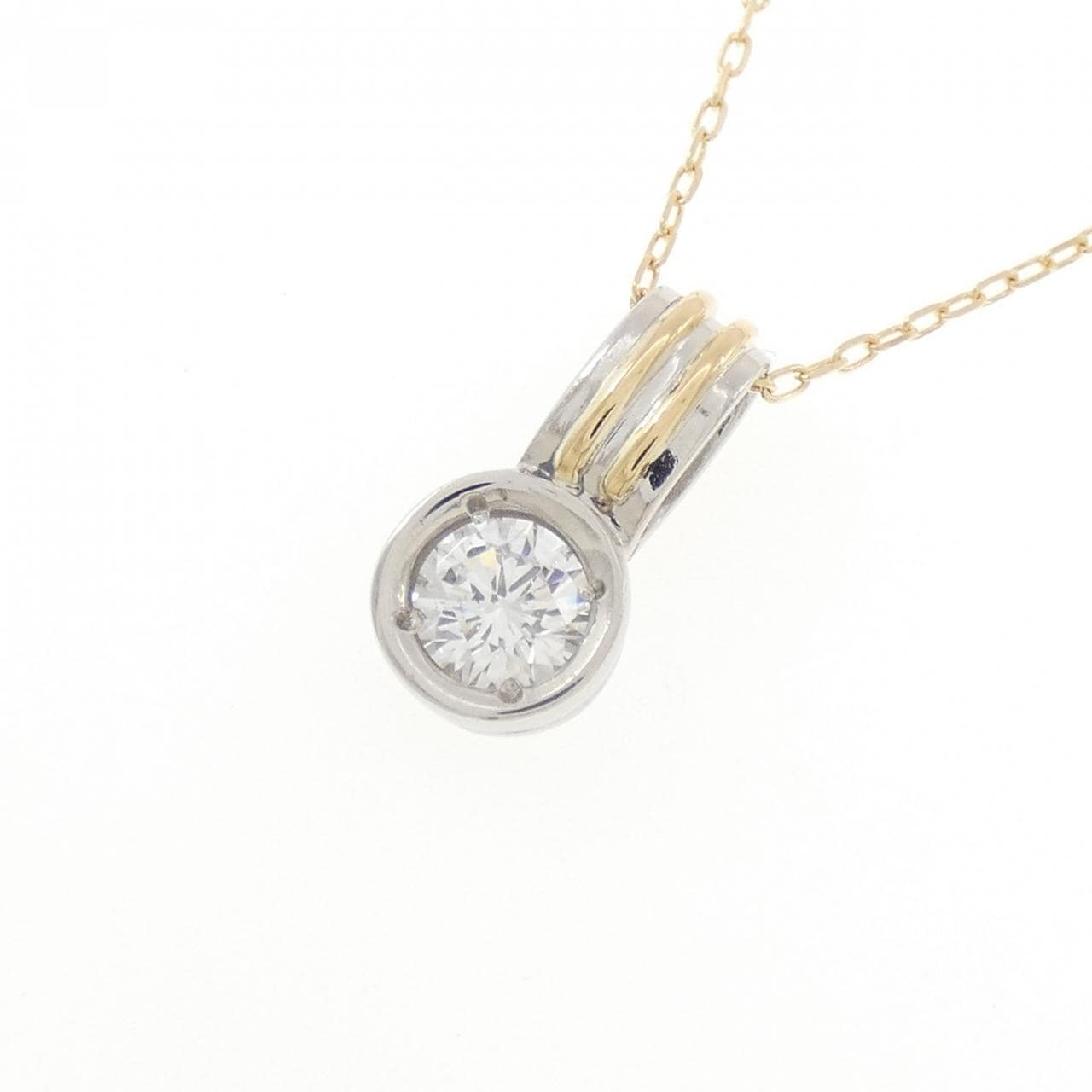 K18YG/PT900 ダイヤモンド ネックレス 0.503CT