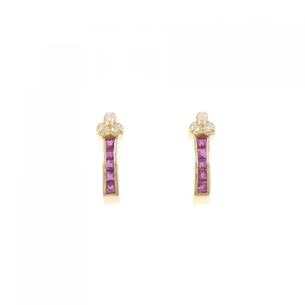 K18YG ルビー ピアス 0.50CT