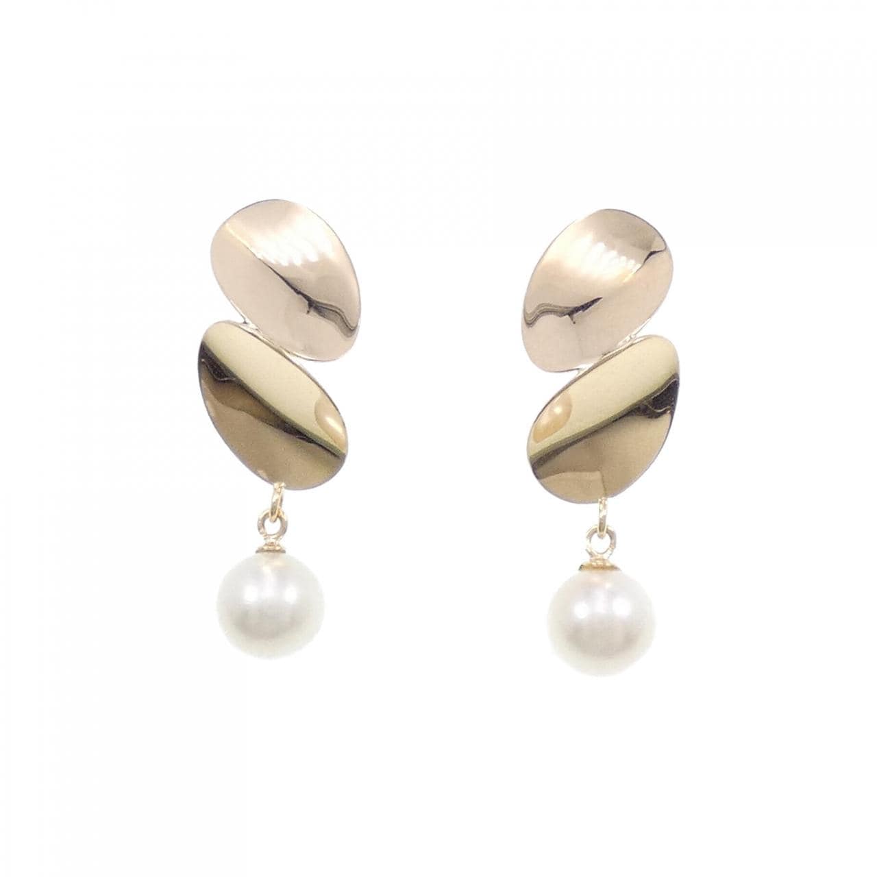 K18YG Akoya pearl earrings 7mm