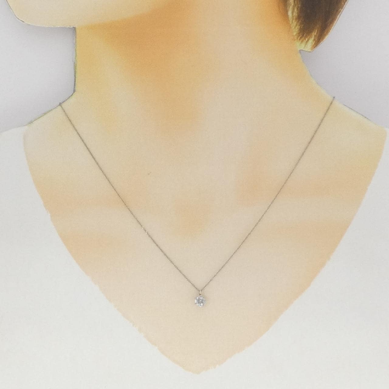 PT999/PT850 ソリティア ダイヤモンド ネックレス 0.4CT