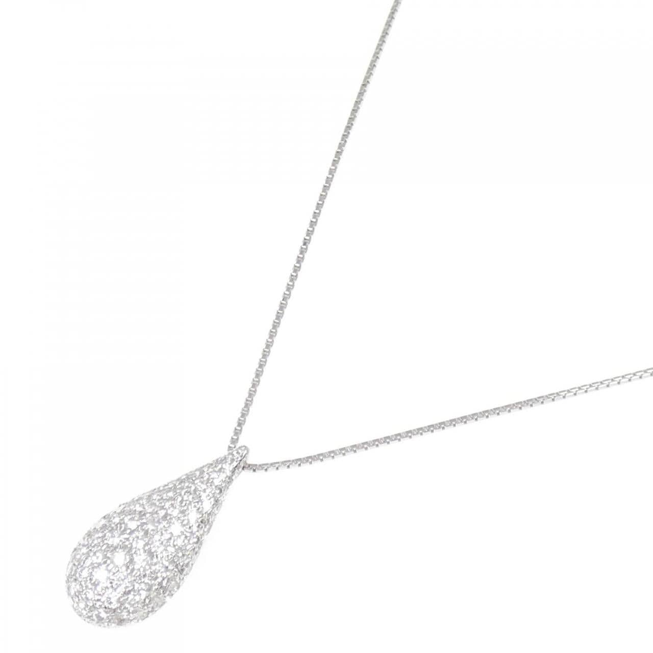 K18WG Pavé Diamond Necklace 1.22CT