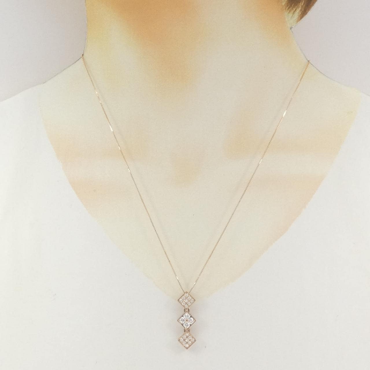 K18PG 2WAY ダイヤモンド ネックレス 0.44CT