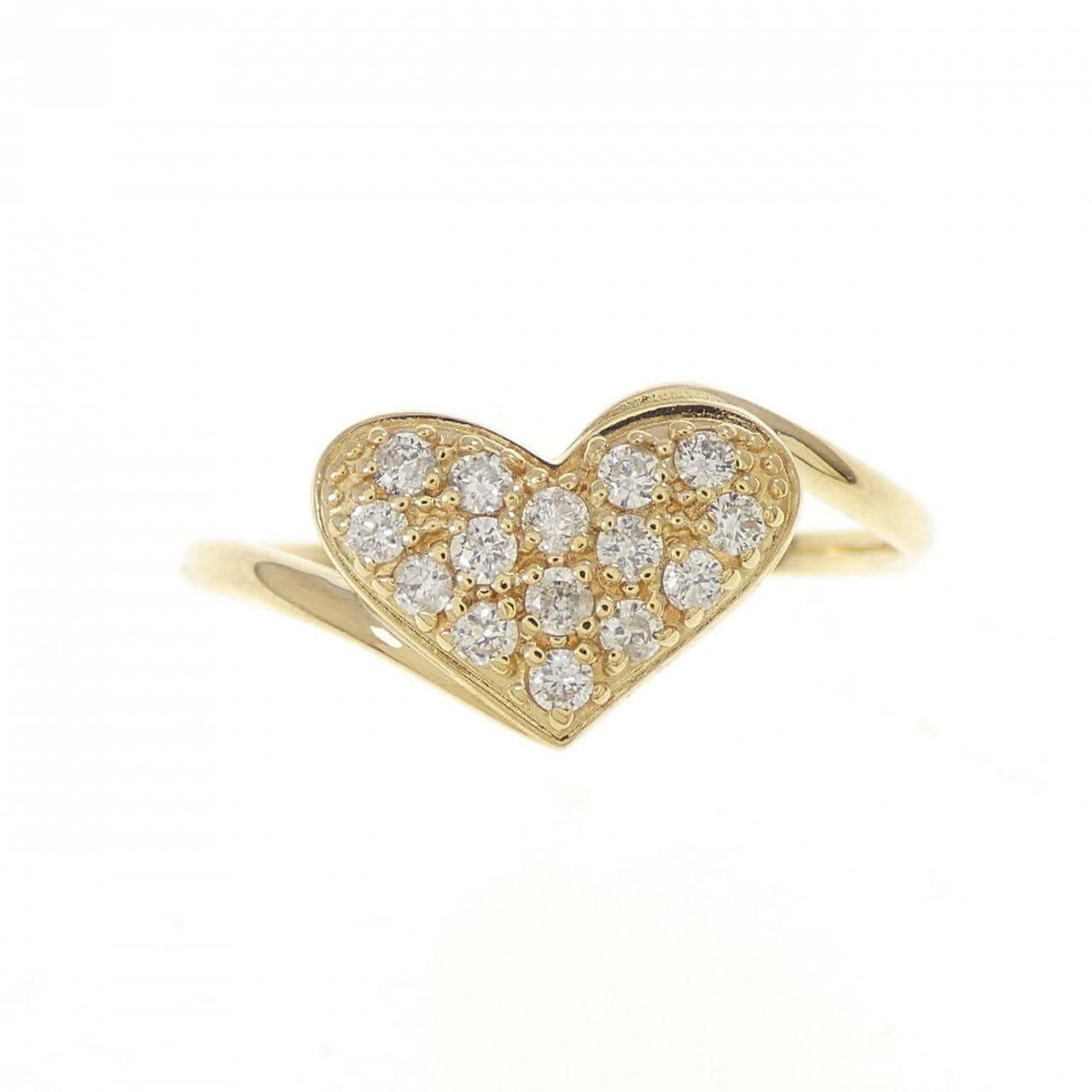 K18YG ハート ダイヤモンド リング 0.15CT