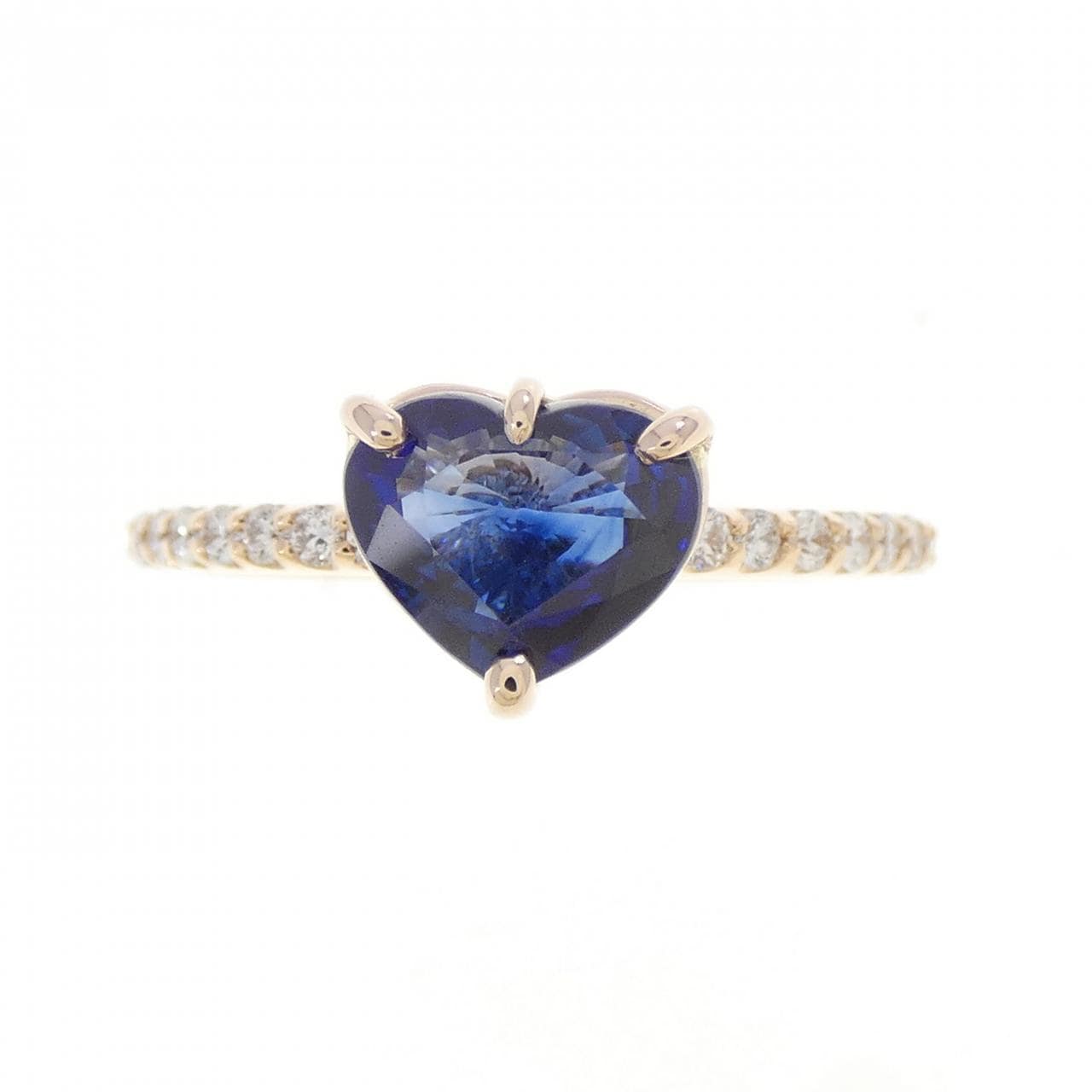 K18PG ハート サファイヤ リング 1.20CT