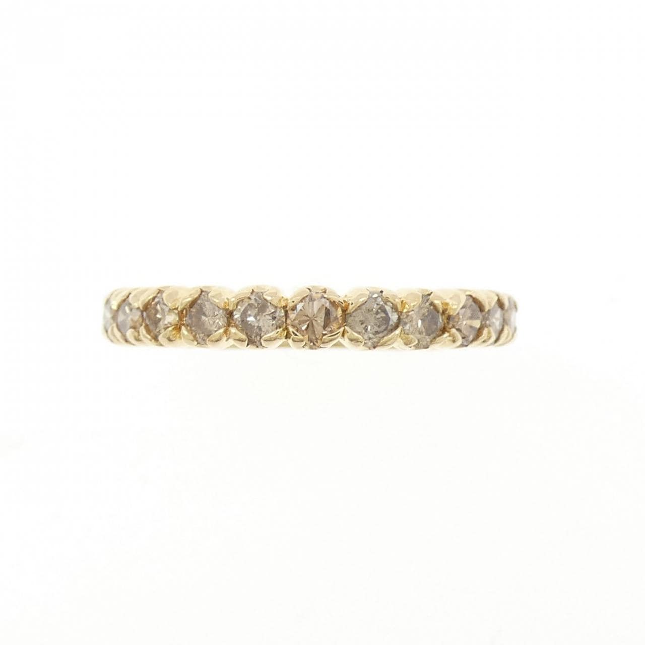 K18YG ハーフエタニティ ダイヤモンド リング 1.0CT