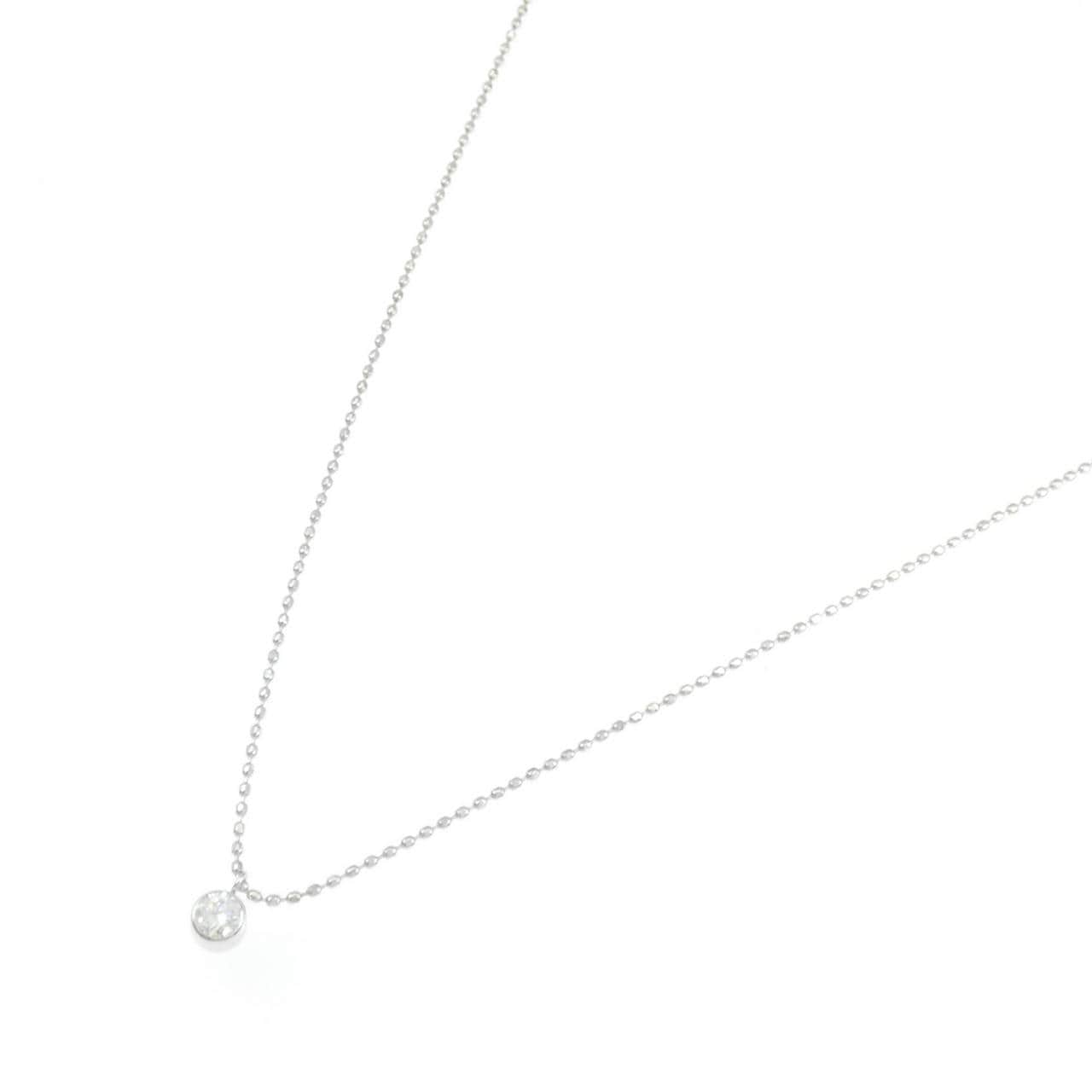 K18WG ソリティア ダイヤモンド ネックレス 0.1CT