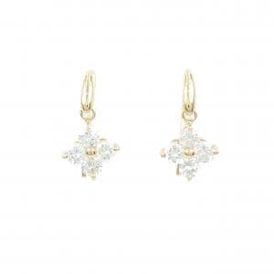 【リメイク】K18YG フラワー ダイヤモンド ピアス 1.00CT