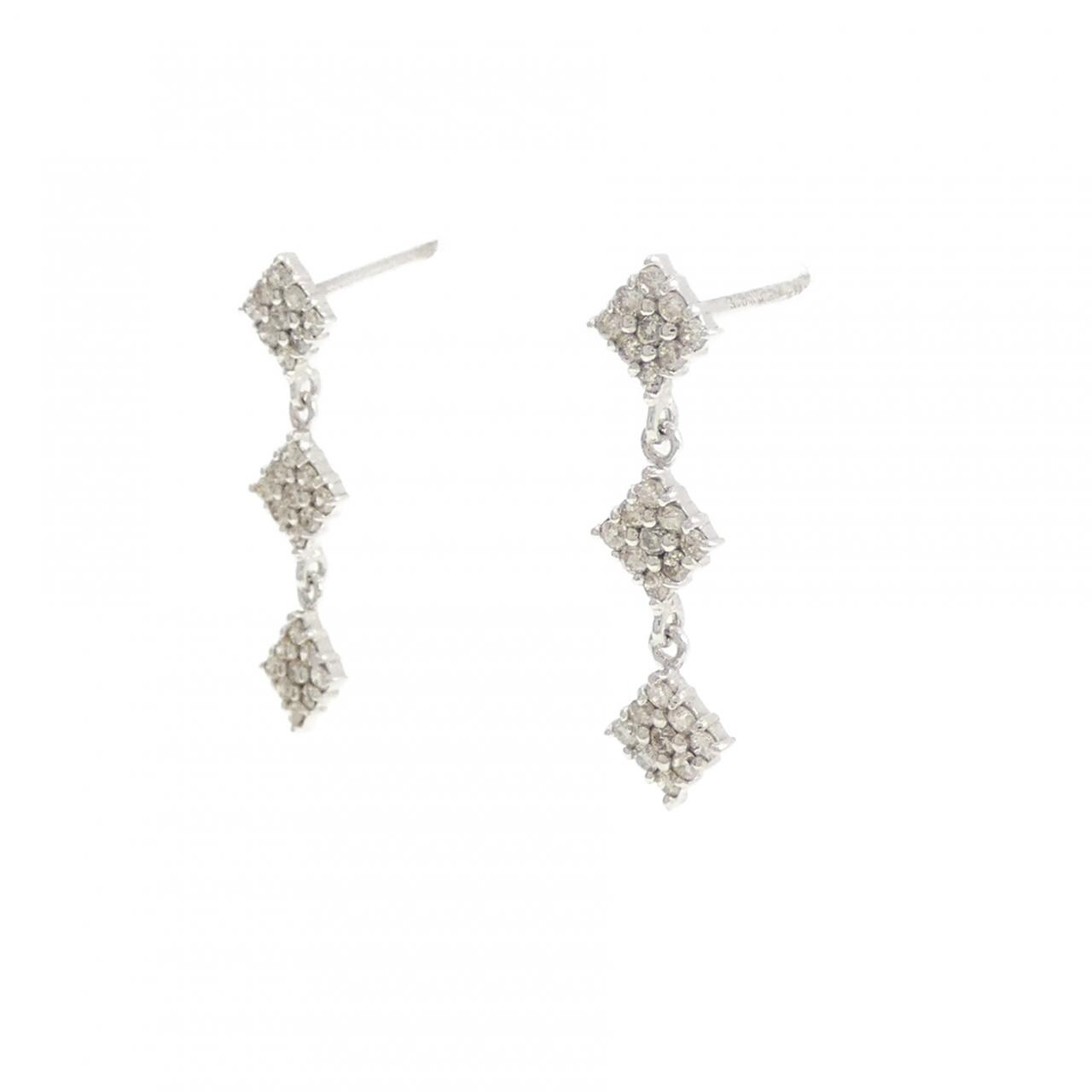 K18WG ダイヤモンド ピアス 0.30CT