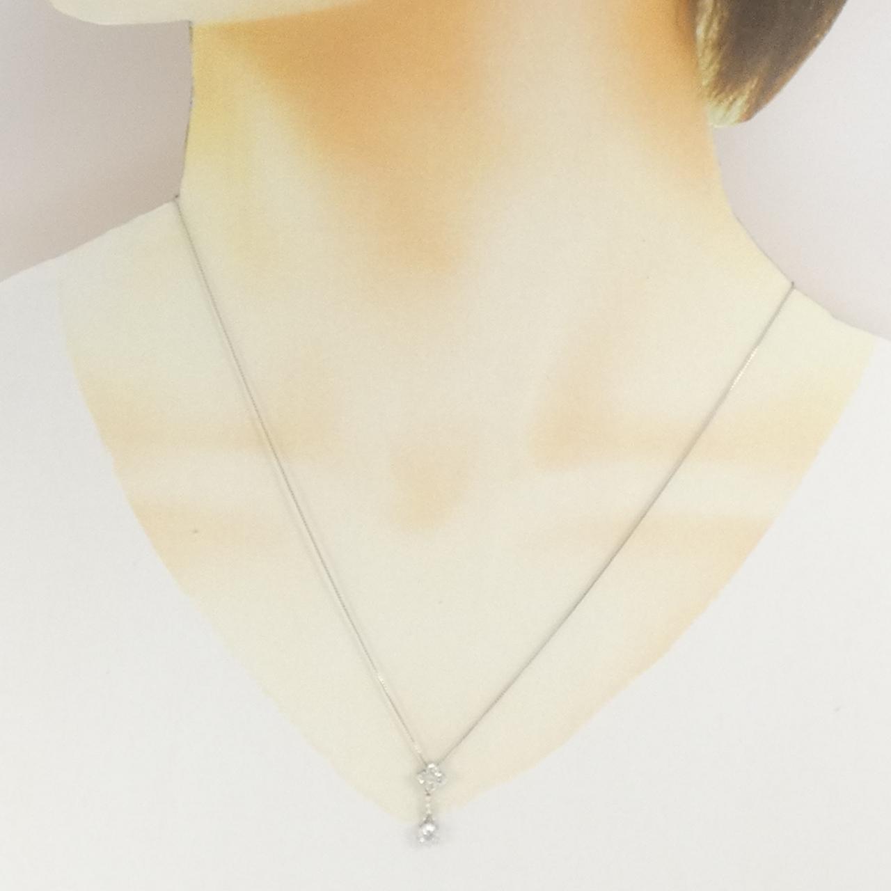 PT900/PT850 フラワー ダイヤモンド ネックレス 0.50CT