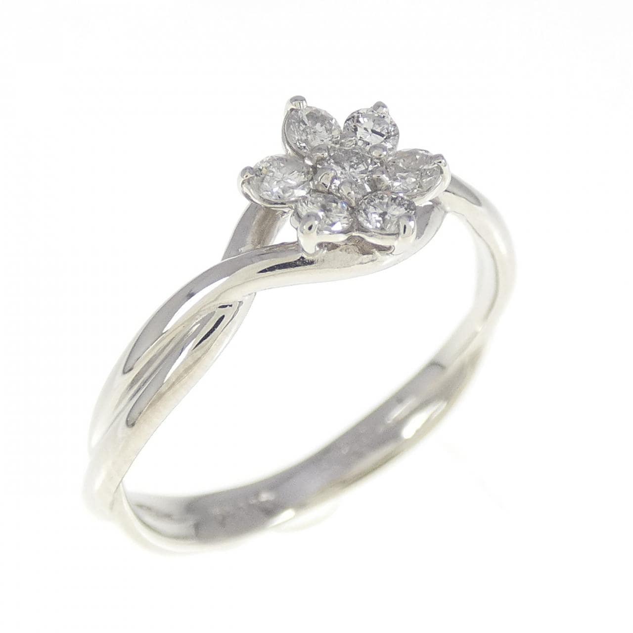 PT900 フラワー ダイヤモンド リング 0.20CT