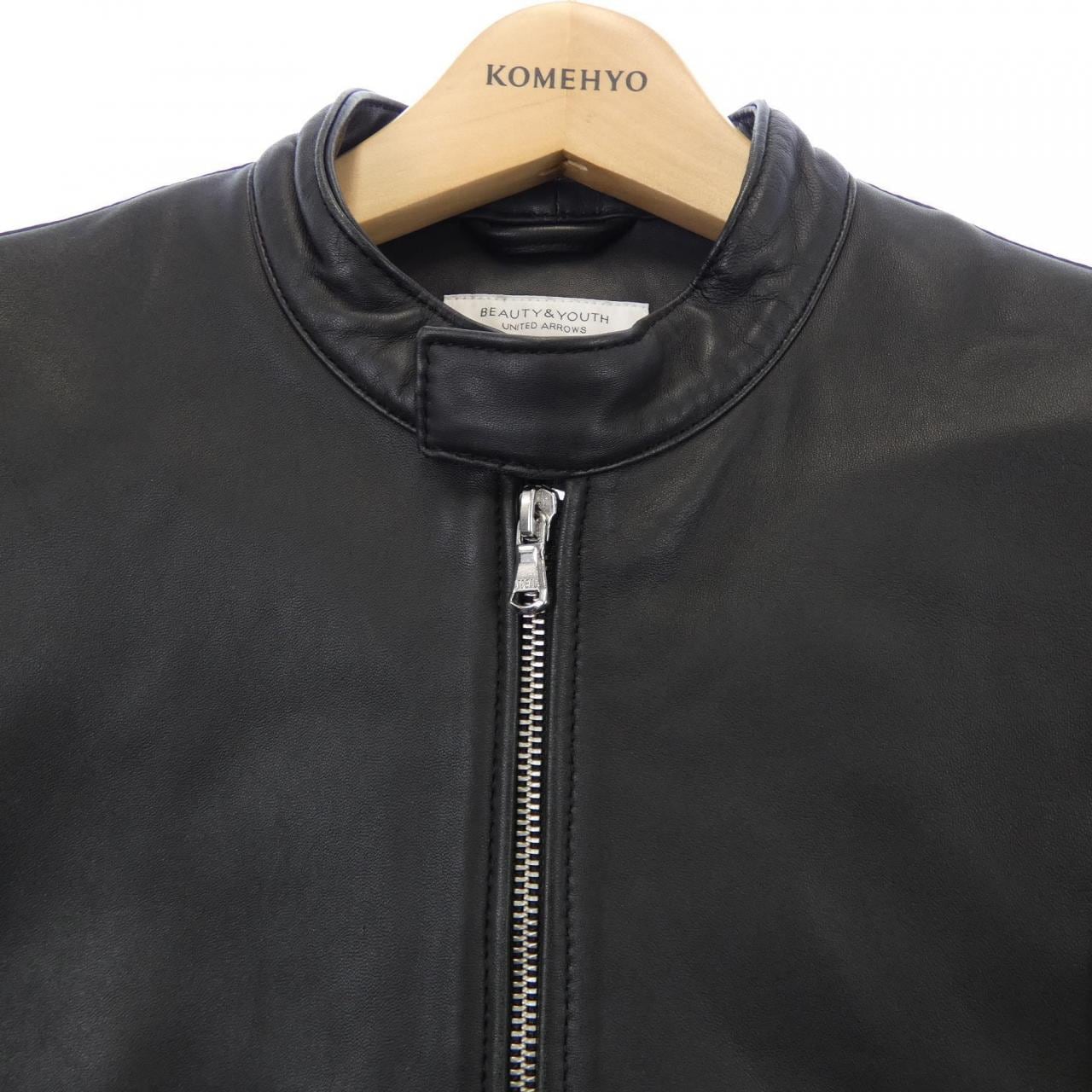 ビューティーアンドユース BEAUTY&YOUTH(U.A) レザーライダースジャケット