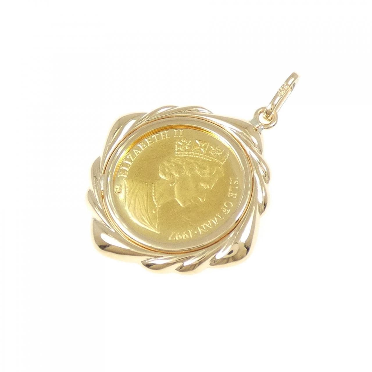 K18YG (框) 硬币吊坠