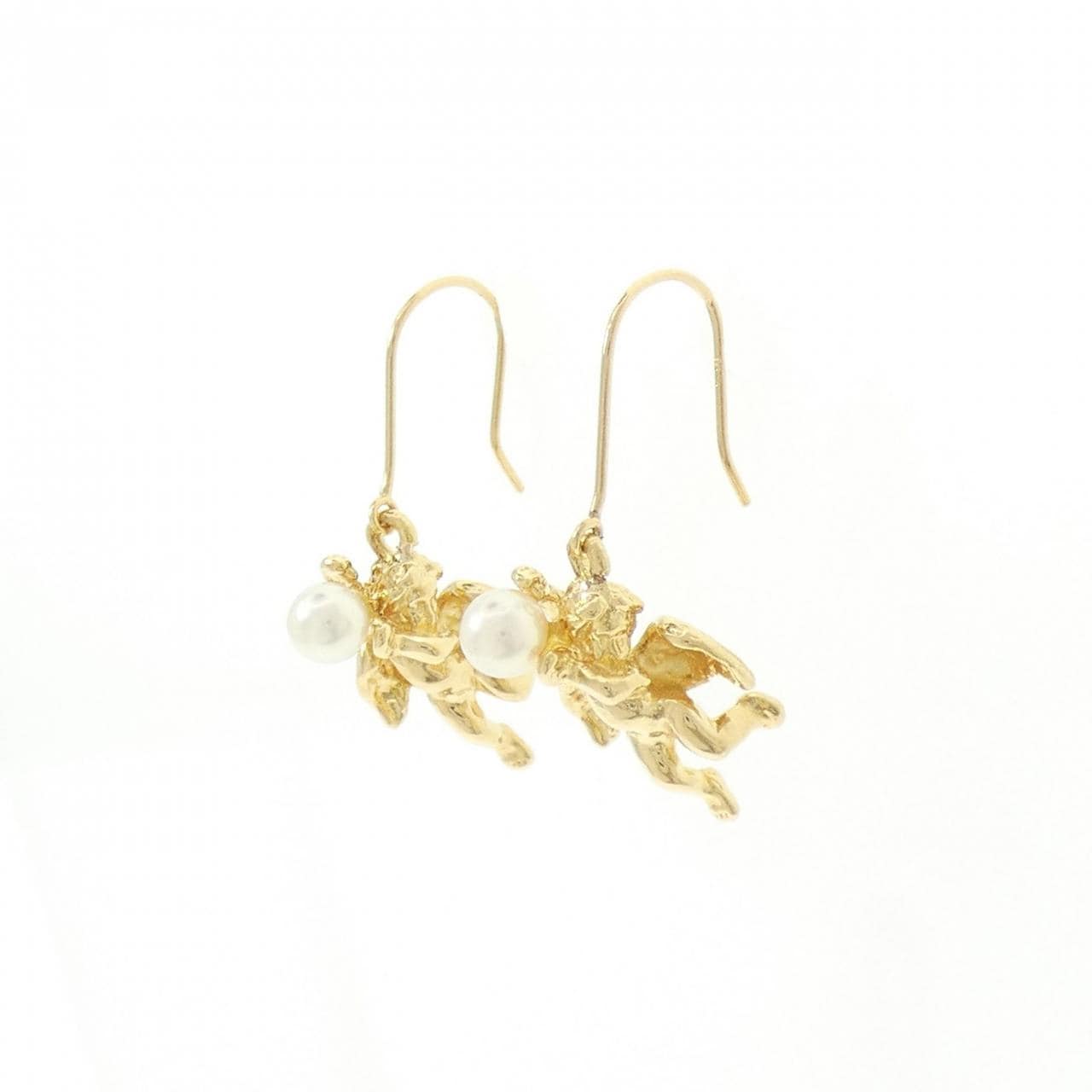 K18YG エンジェル アコヤパール ピアス 4.0mm