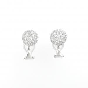 K18WG pave Diamond earrings 1.04CT