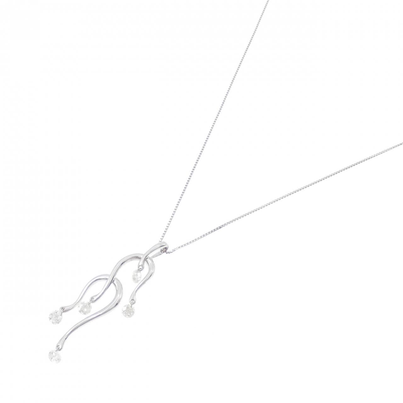 K18WG ダイヤモンド ネックレス 0.91CT