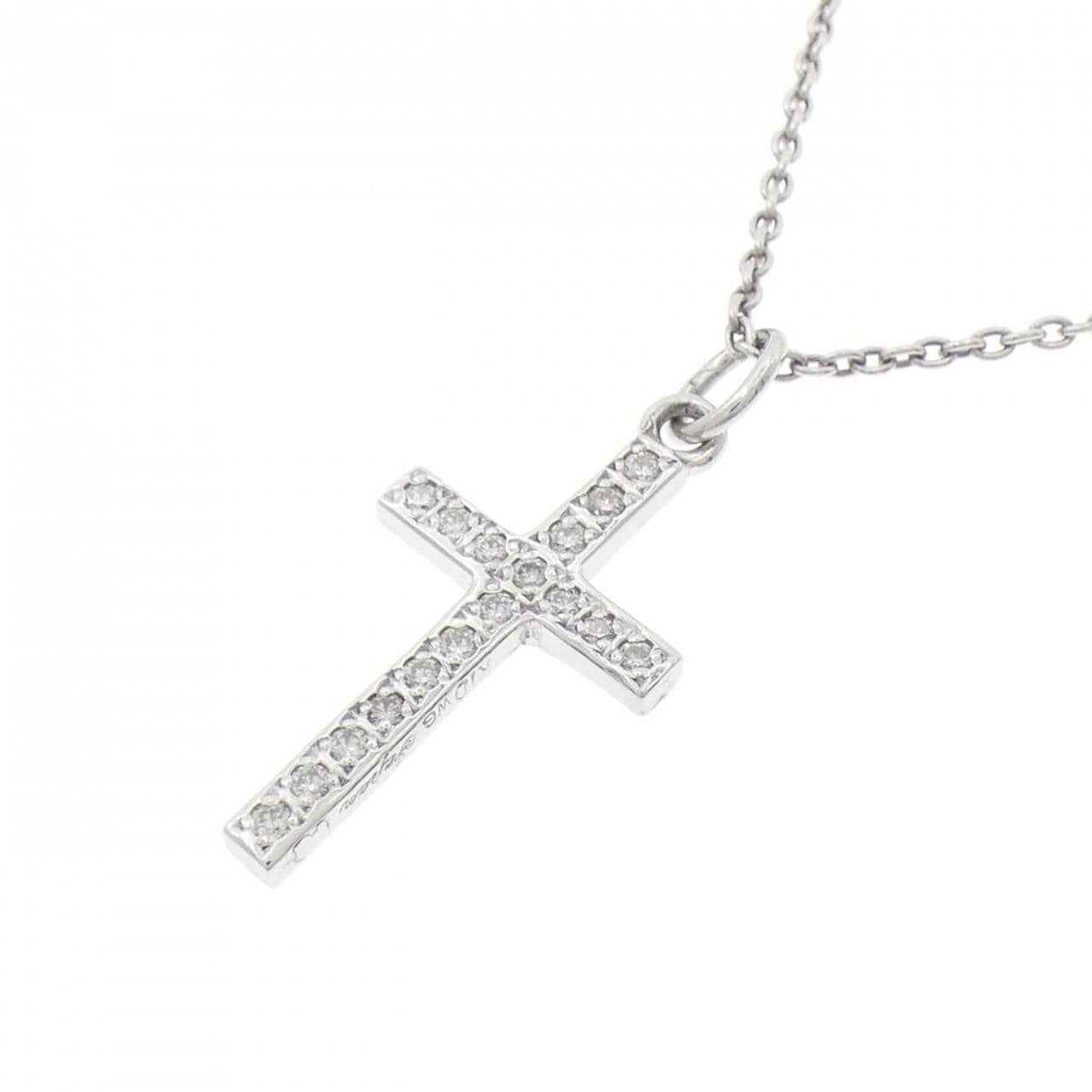 K10WG クロス ダイヤモンド ネックレス