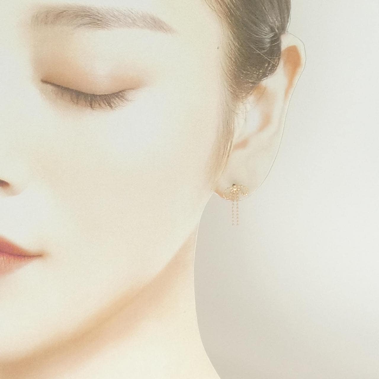 K18PG リボン ピアス