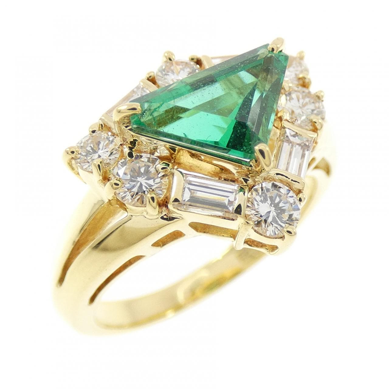 K18YG エメラルド リング 0.904CT