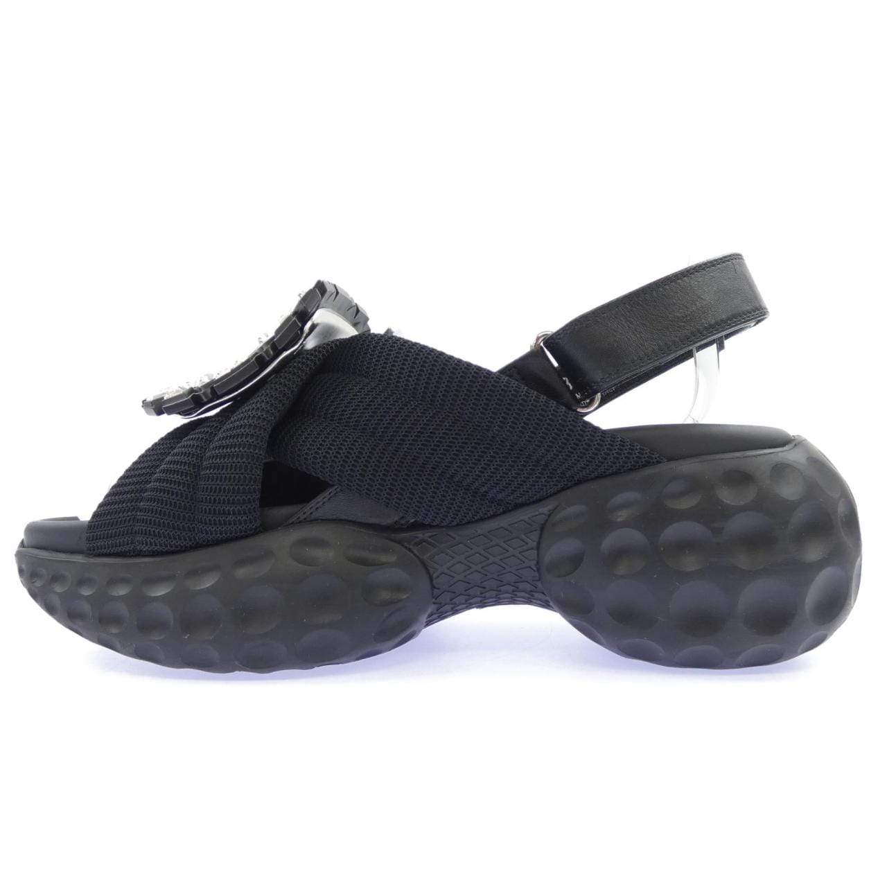 ロジェヴィヴィエ ROGER VIVIER ヴィヴ ラン ライト ストラス バックル サンダル