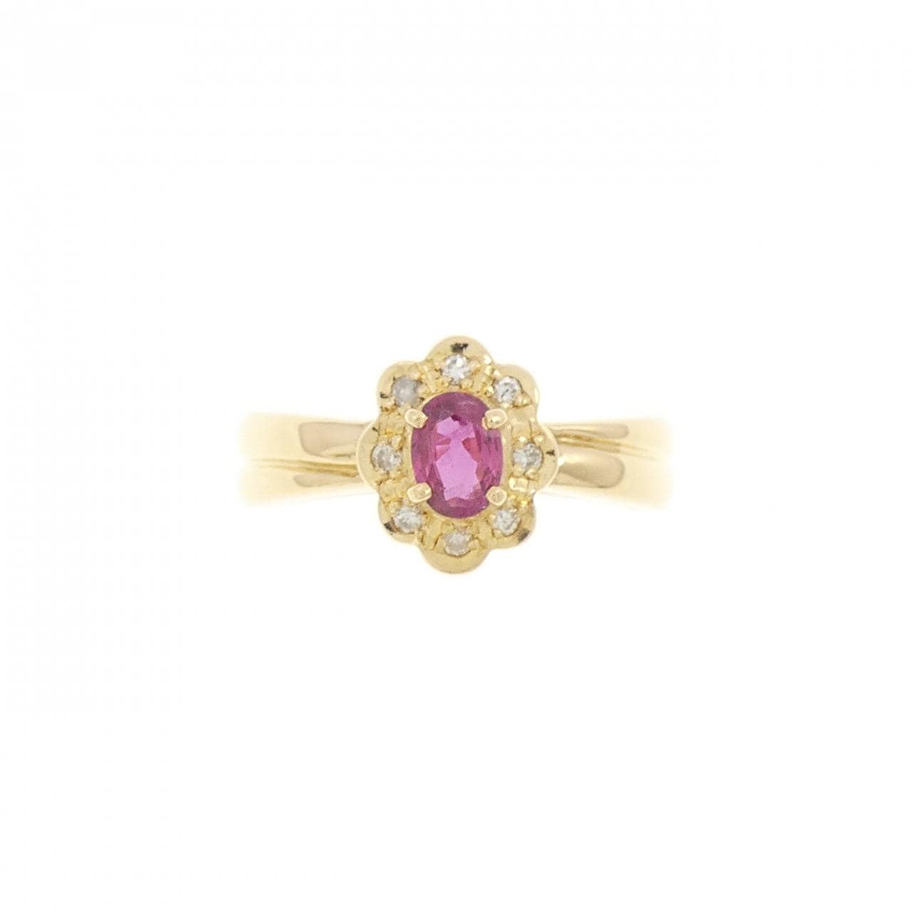 K18YG ルビー リング 0.33CT