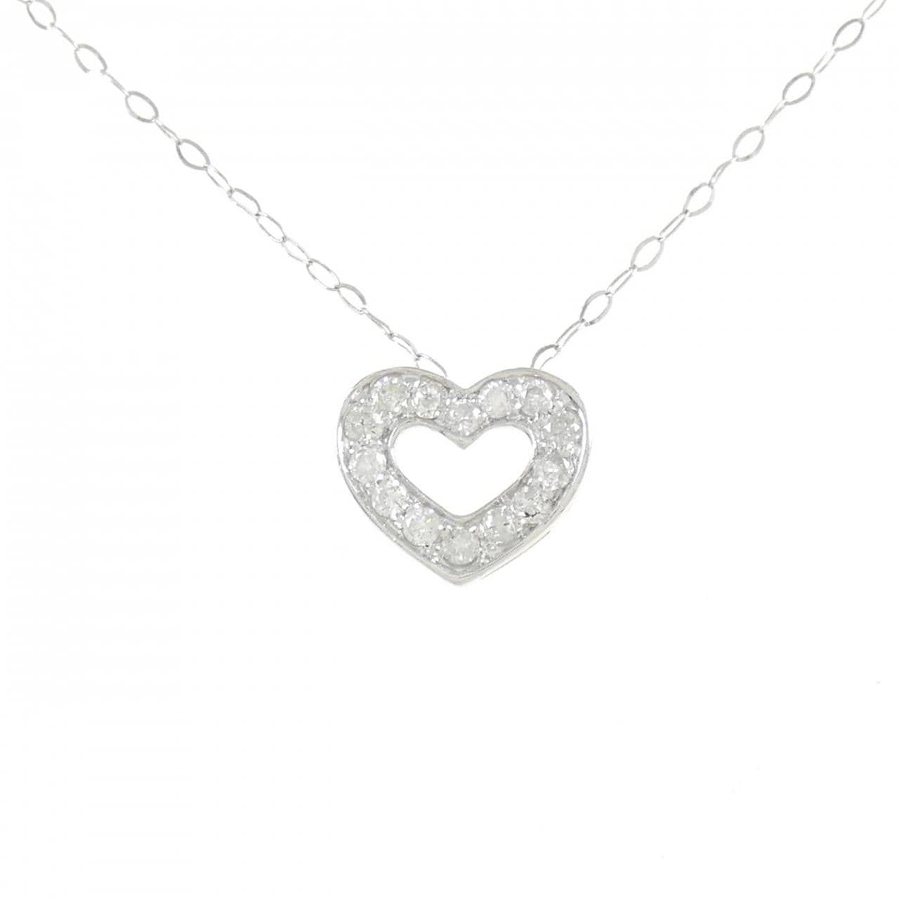 K18WG ハート ダイヤモンド ネックレス 0.30CT