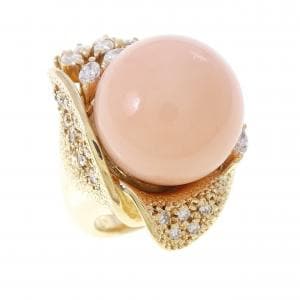 K18YG サンゴ リング 13.4mm